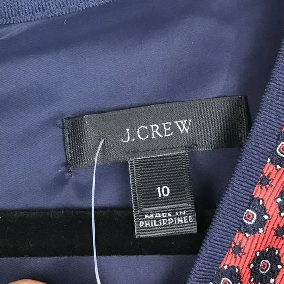 NWT J.Crew Sheath Dress Crimson Foulard Geo Print - Picture 9 of 9